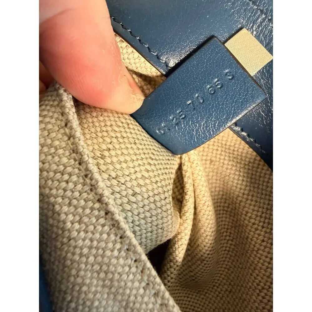 Chloe NWT Shiny Leather Medium Camera Bag in Tapestry Blue
